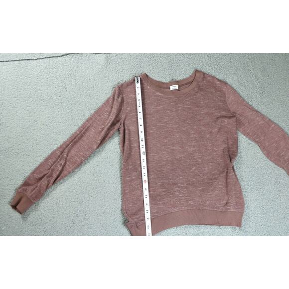 Aritzia Wilfred Sweater Xs Berri Marled Brown Ribbed Pipping Crew Neck Pullover - Picture 3 of 6